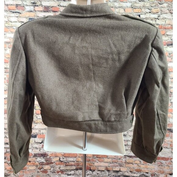 French Military Ike Style 1958 Olive Wool Jacket Gold Buttons 14 Delrieu Lyon - Picture 6 of 14